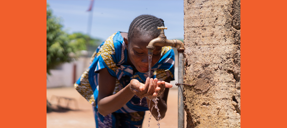 drinking water from well